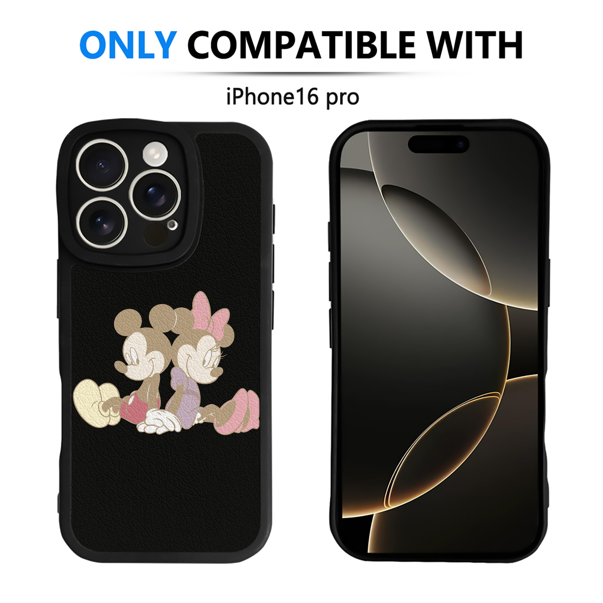 （画像用） ミッキーマウス Mickey Mouse 【iPhone 16シリーズ対応】シリコンスマホケース（レザー調） 材質：シリコン